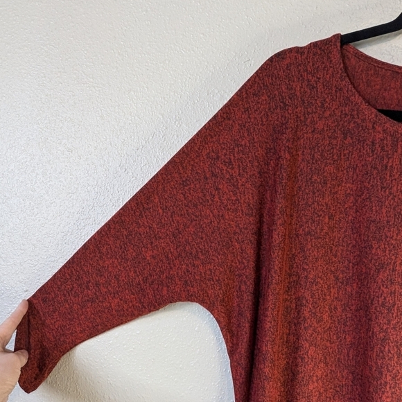 Andrea Jovine Long Sleeve Shirt Size Large Autumn Red Rayon/Polyester Blend - Picture 7 of 7
